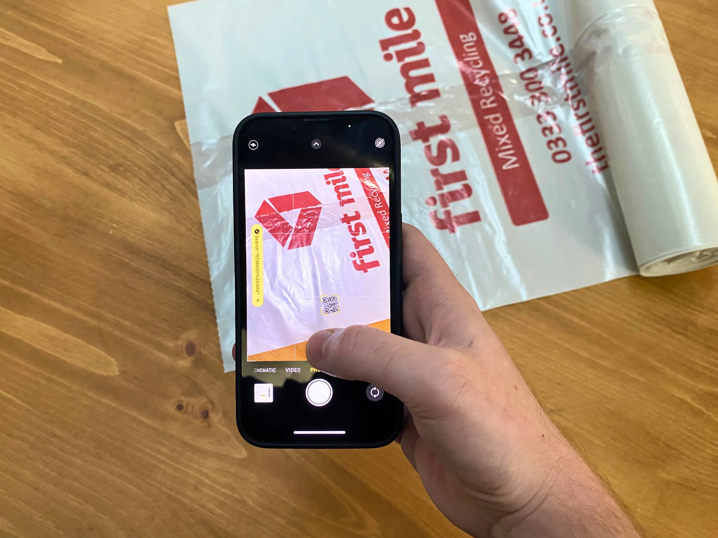 RecycleID scanning mixed recycling bag