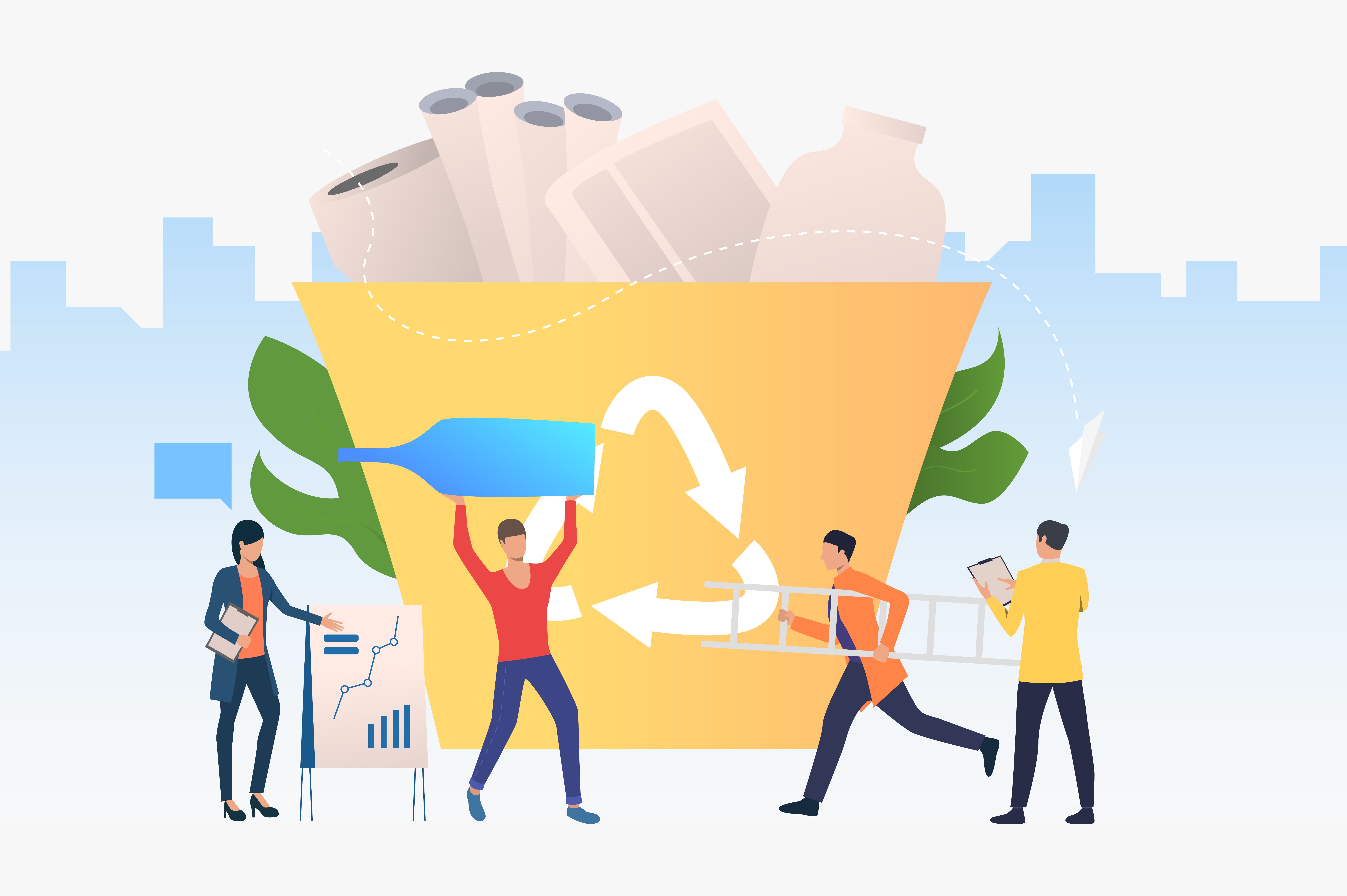 business waste policy vector illustration