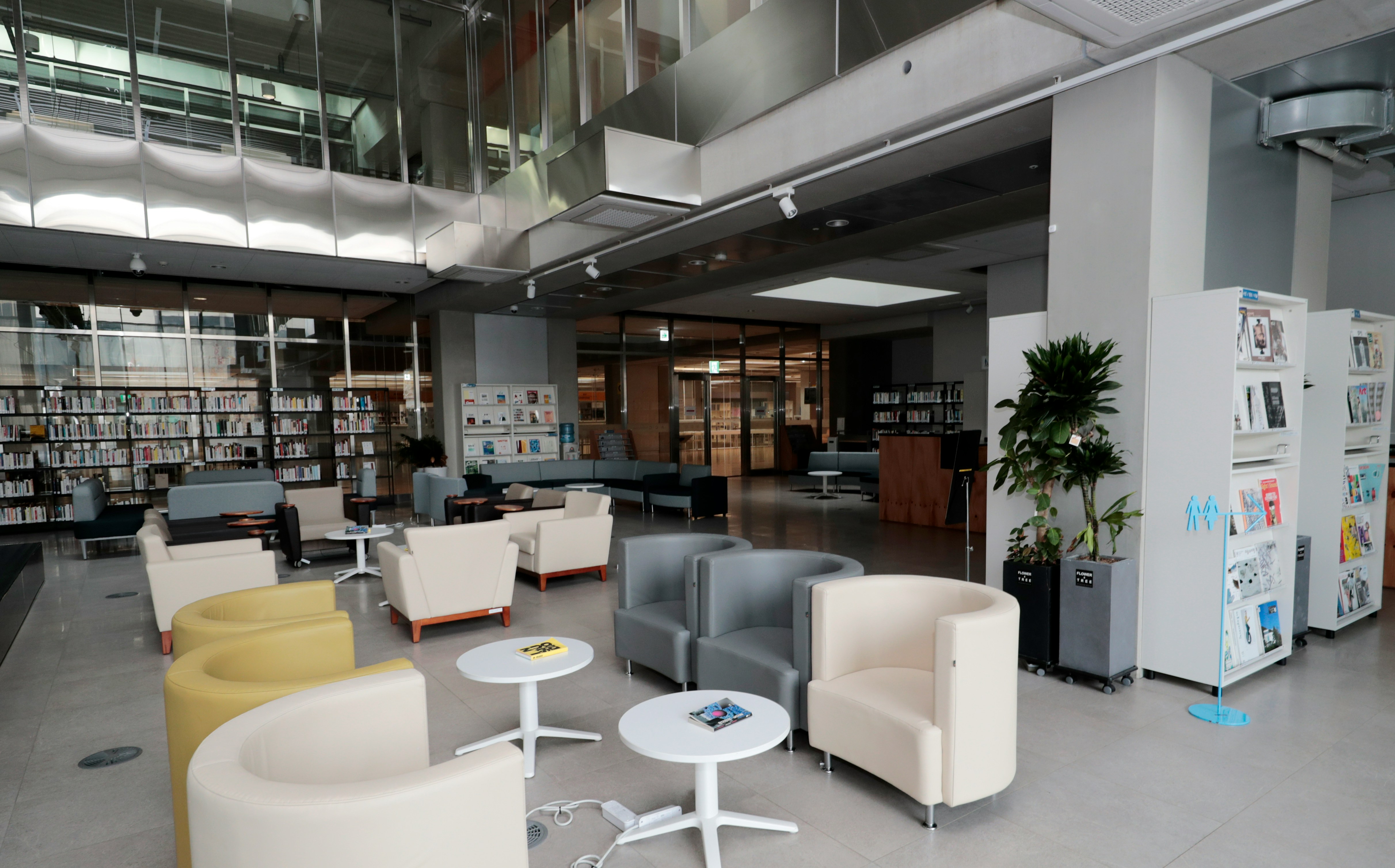 Large office space with library