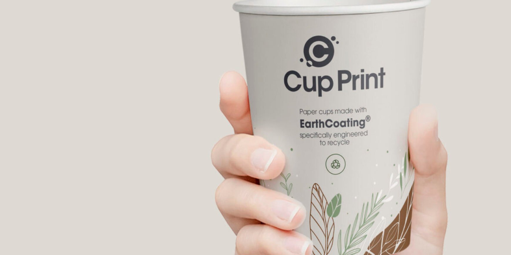 Cup print logo on eco-friendly packaging coffee cup