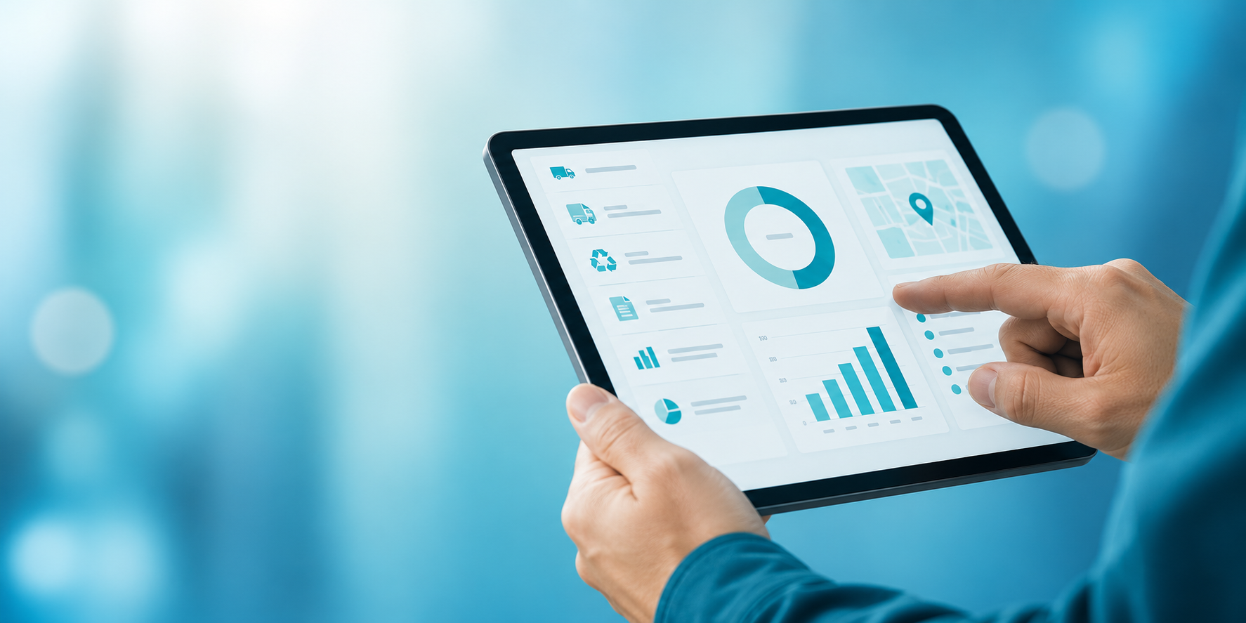Digital Waste Tracking shown on tablet