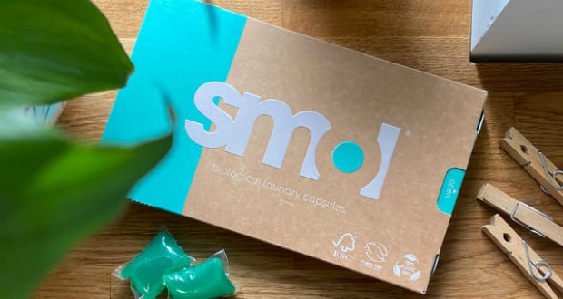 smol brand logo printed on eco-friendly packaging