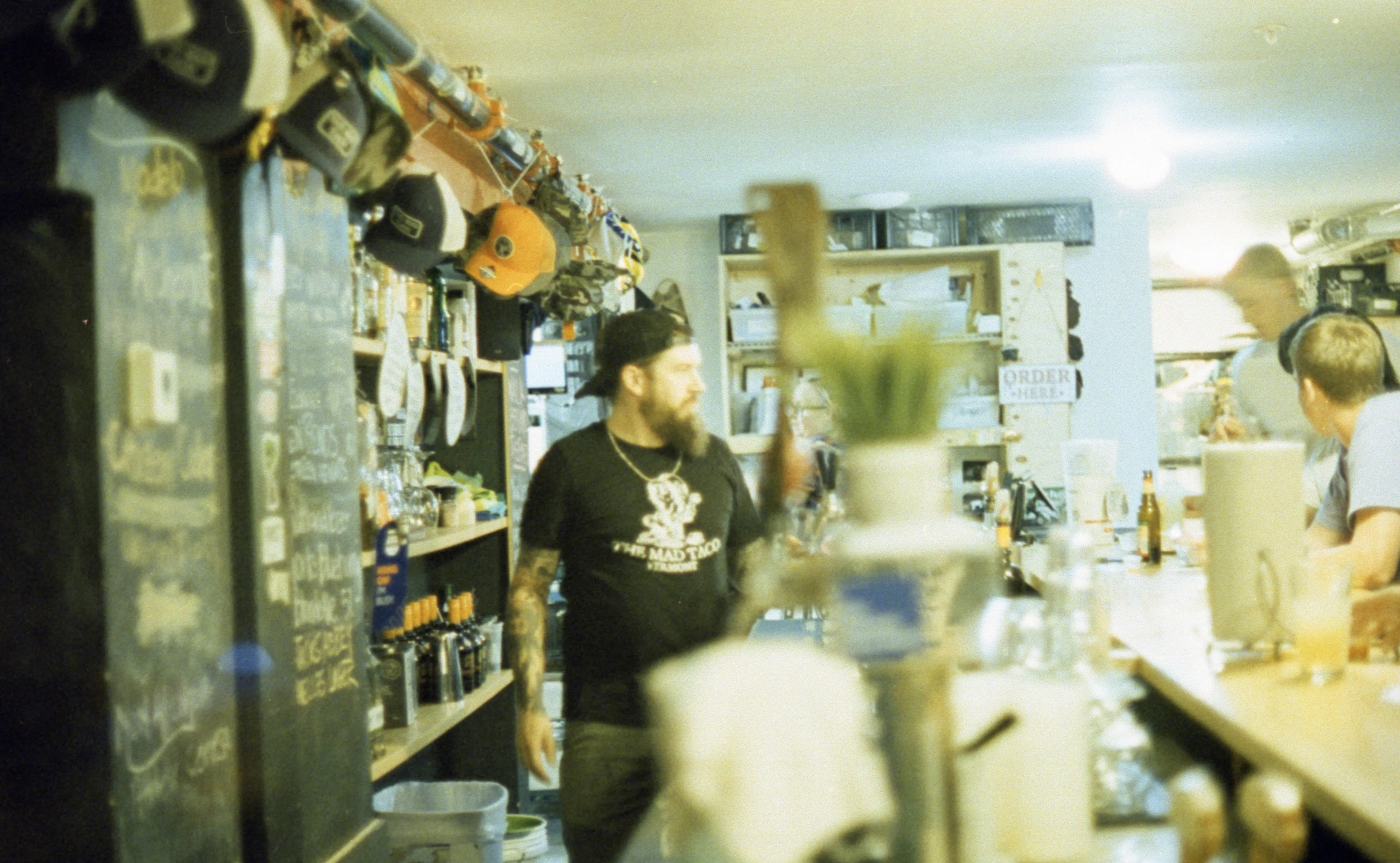 barman in eco-friendly pub