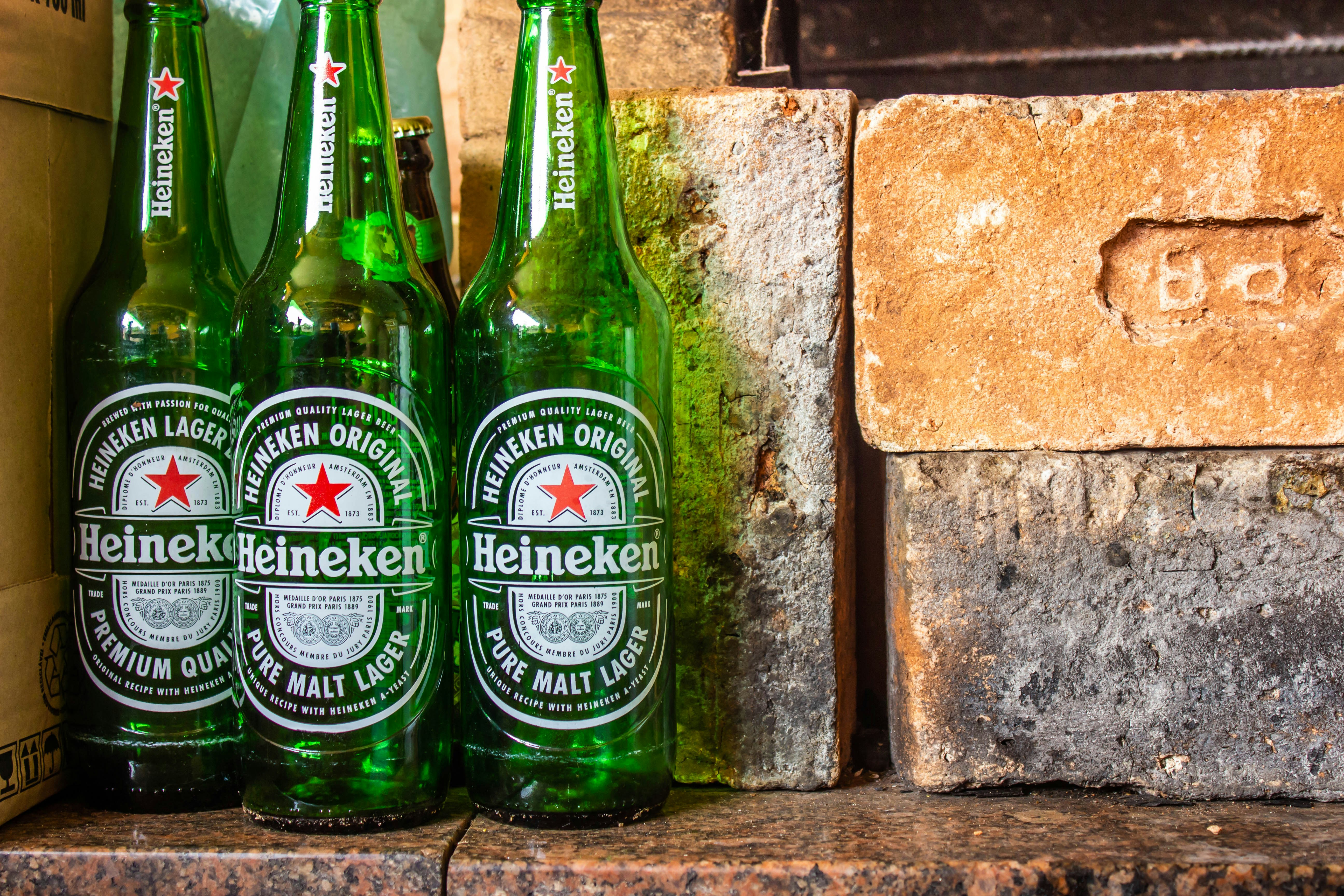 empty beer bottles
