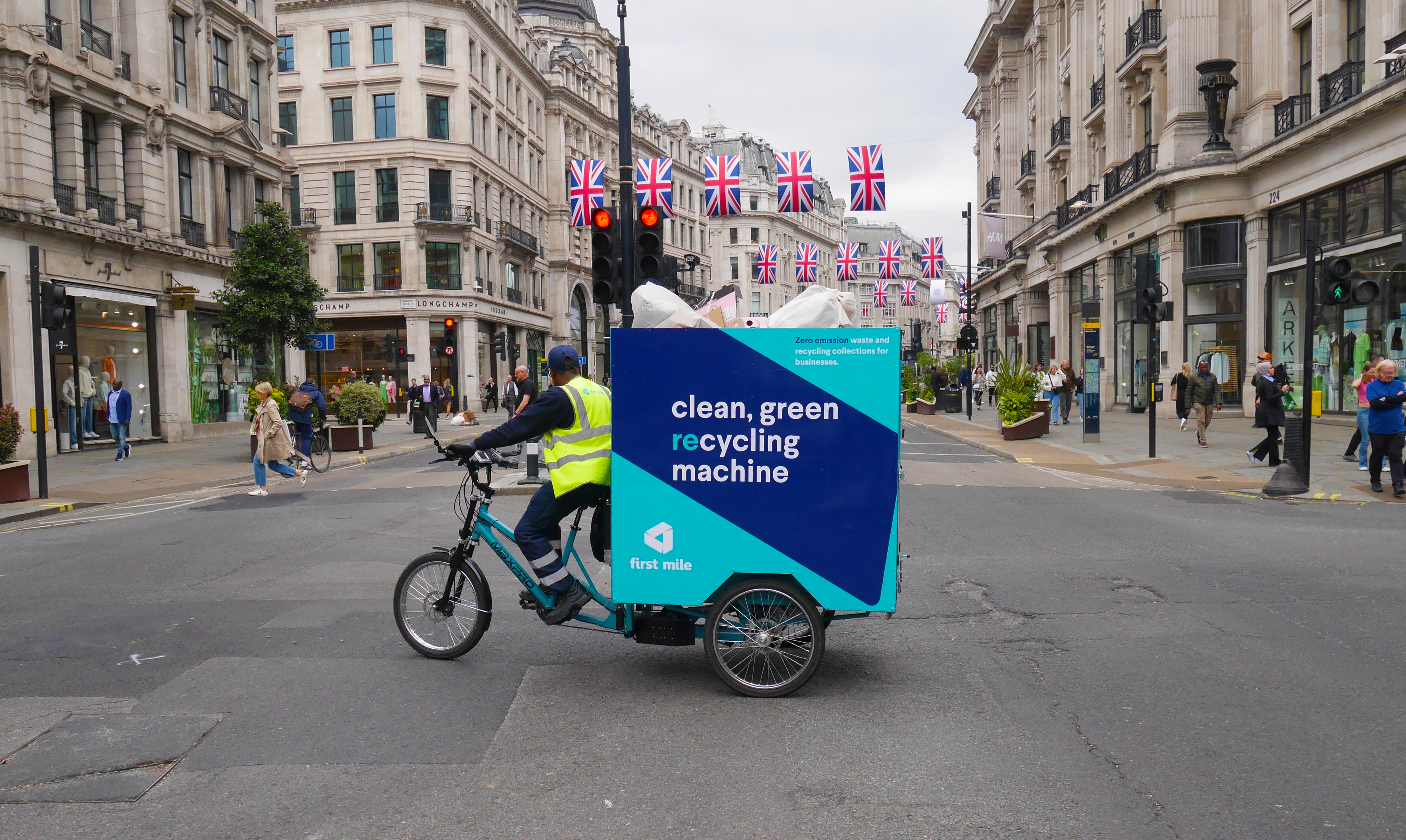 First Mile cargo bike on Oxford Street