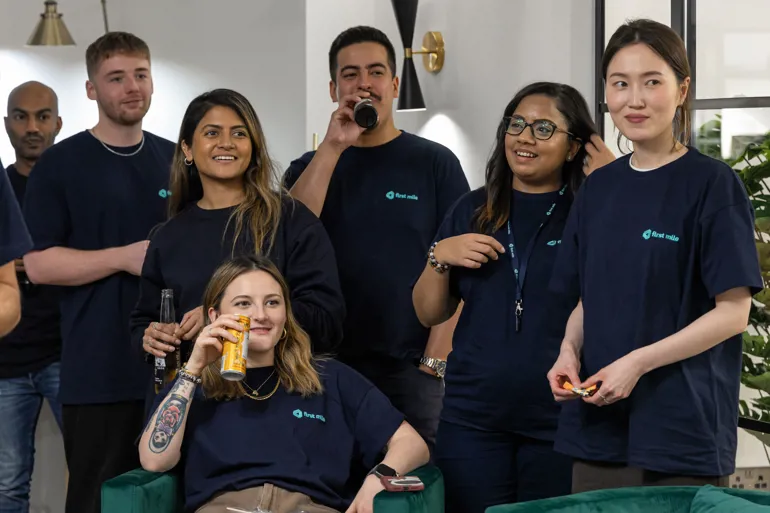 Office employees having drinks 