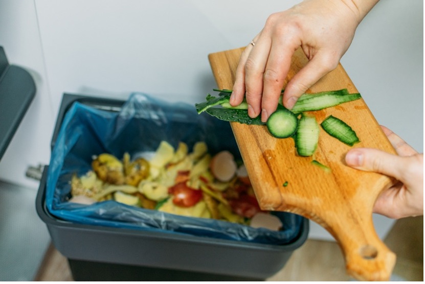 food waste being properly disposed of for recycling
