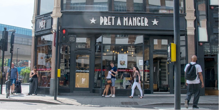 Pret a manger coffee shop exterior