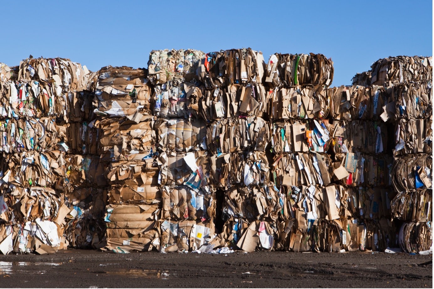 Rubbish cubes at a dump site