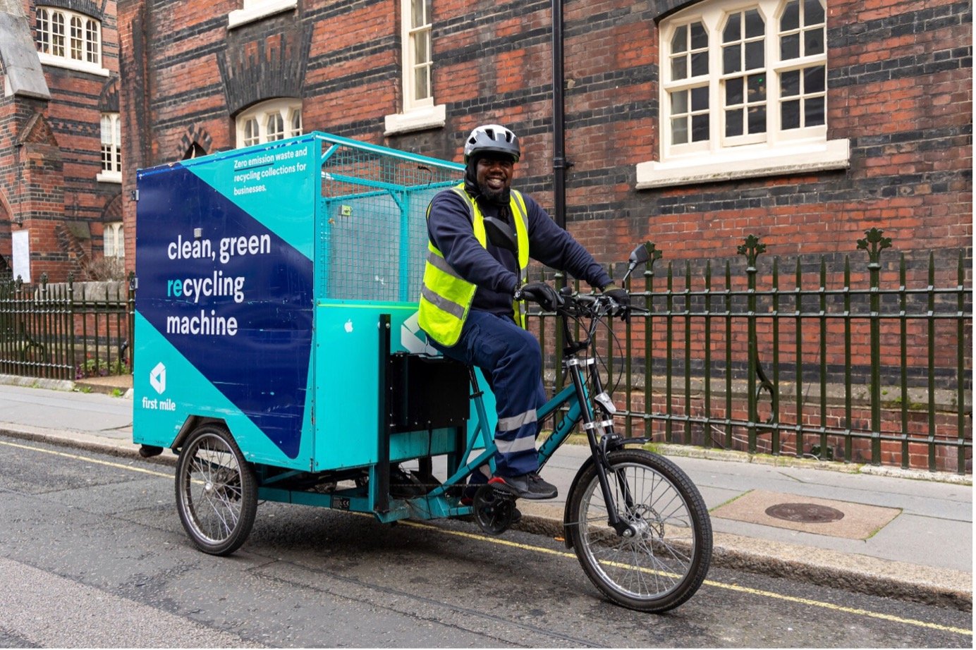 First Mile cargo bike and rider