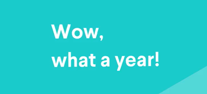 "Wow, what a year First Mile has had" blue banner